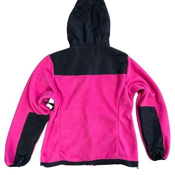 i5 Apparel Women's Black & Pink Full Zip Fleece Hooded Jacket Medium - Picture 8 of 9